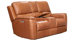 Henry Saddle Brown Leather P3 Power Reclining Loveseat