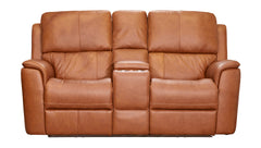 Henry Saddle Brown Leather P3 Power Reclining Loveseat