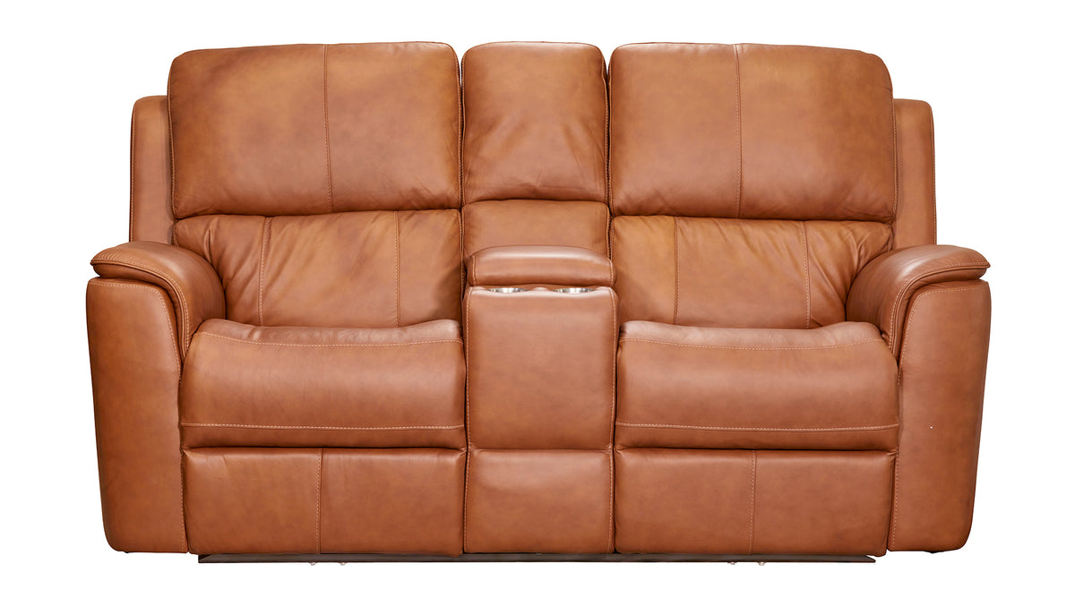 Henry Saddle Brown Leather P3 Power Reclining Loveseat
