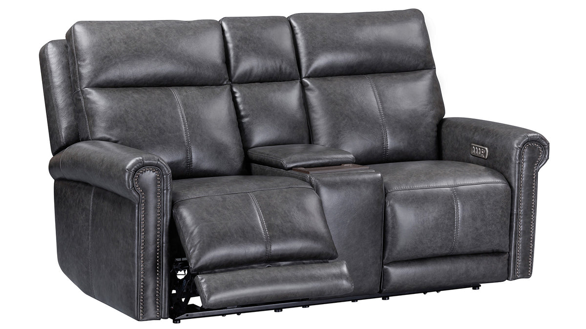 Weathered Stone P3 Power Reclining Loveseat w/Console