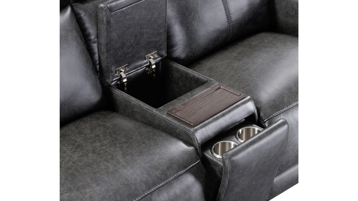 Weathered Stone P3 Power Reclining Loveseat w/Console