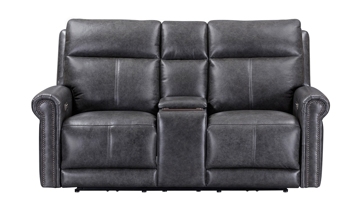 Weathered Stone P3 Power Reclining Loveseat w/Console