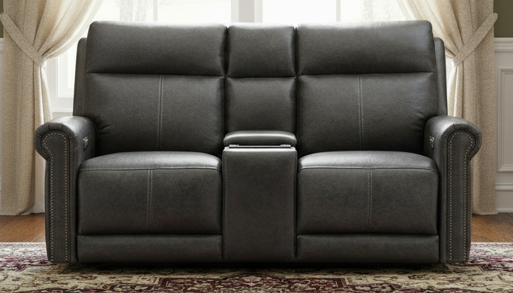 Weathered Stone P3 Power Reclining Loveseat w/Console