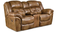 Hopeful Leather Manual Reclining Loveseat W/Console