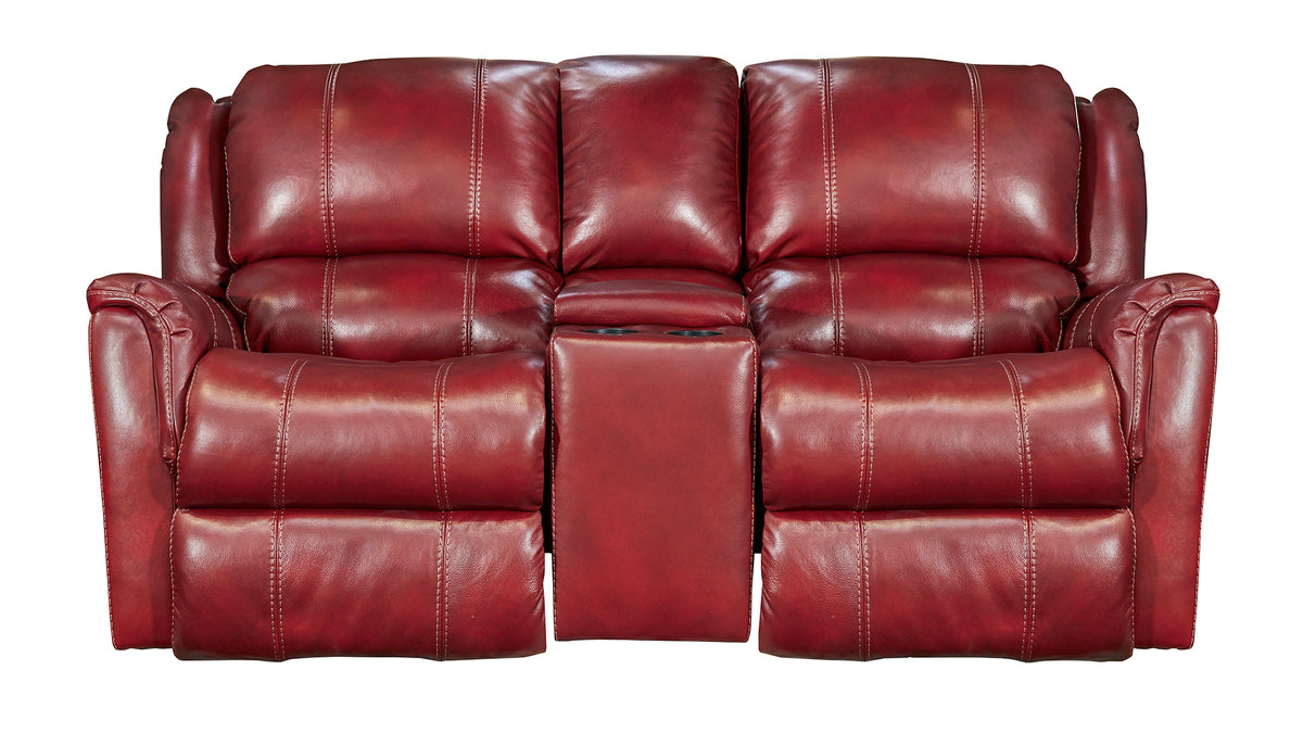 Mercury Red Gliding Reclining Loveseat