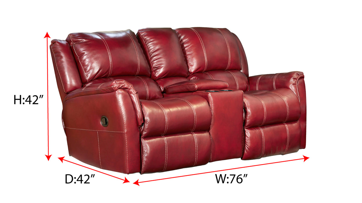 Mercury Red Gliding Reclining Loveseat