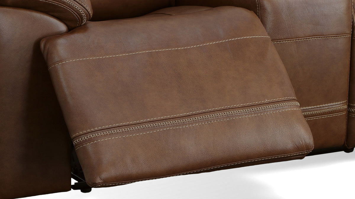 Secretariat Brown Leather P2 Power Reclining Sofa With Power Headrest