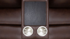 Spiced Walnut P3  Leather Power Motion Love Seat | Gallery Furniture