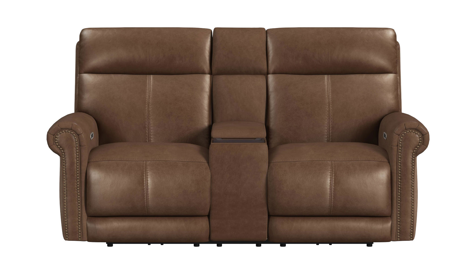 Tawny Brown P3 Power Reclining Loveseat w/Console