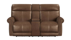Tawny Brown P3 Power Reclining Loveseat w/Console
