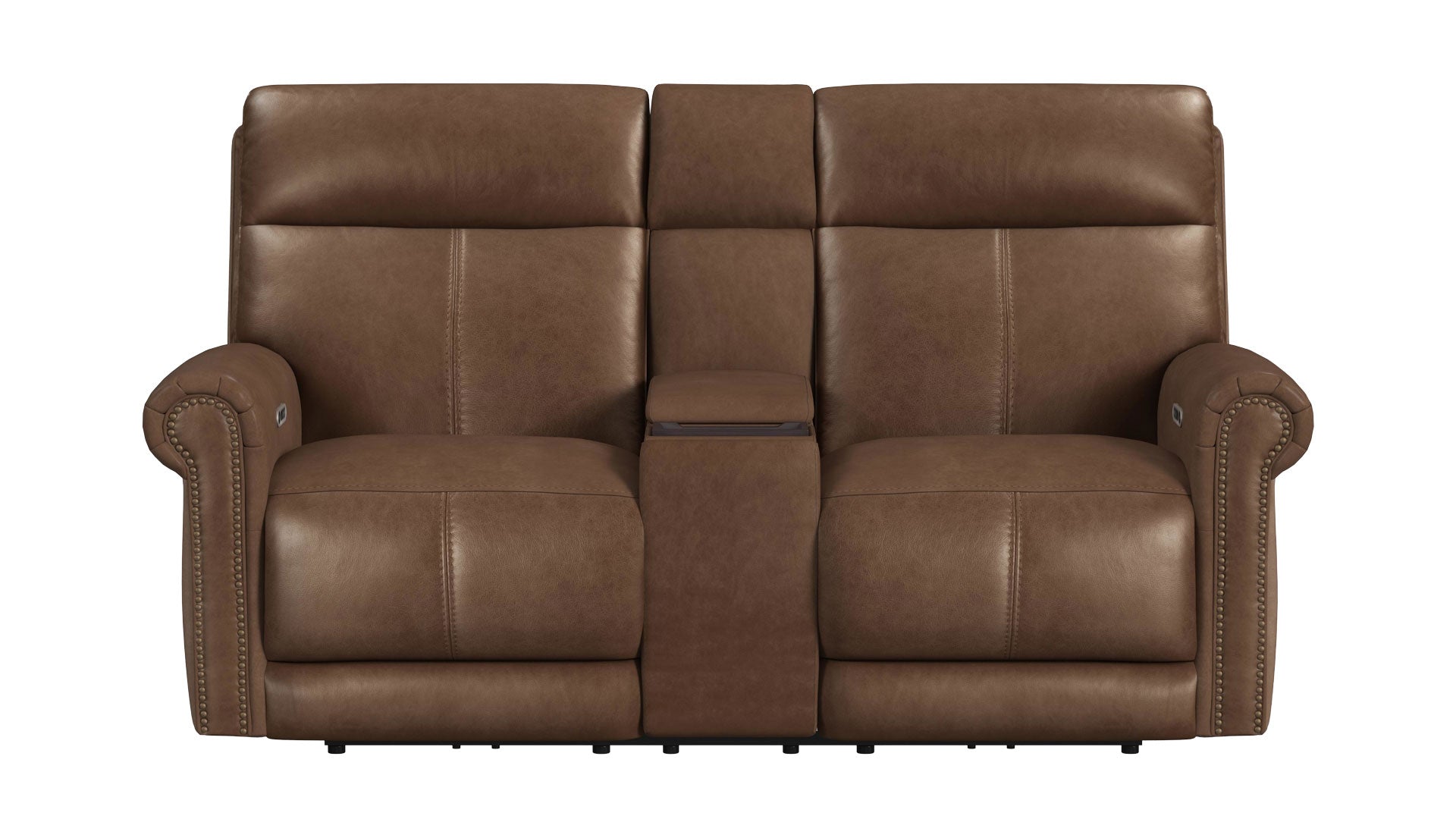 Tawny Brown P3 Power Reclining Loveseat w/Console