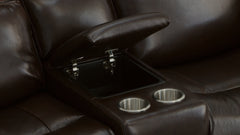 Secretariat Burgundy Leather P2 Power Reclining Loveseat w/Console