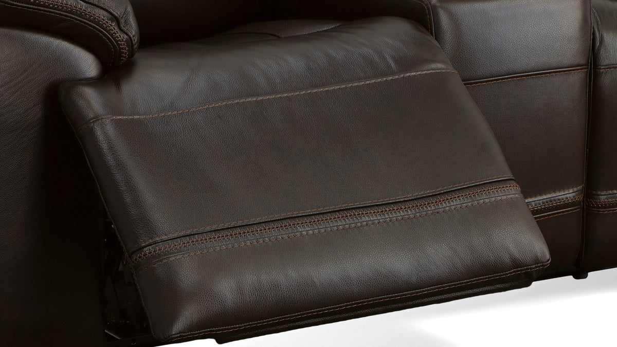 Secretariat Burgundy Leather P2 Power Reclining Sofa With Power Headrest