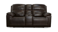 Secretariat Burgundy Leather P2 Power Reclining Loveseat w/Console