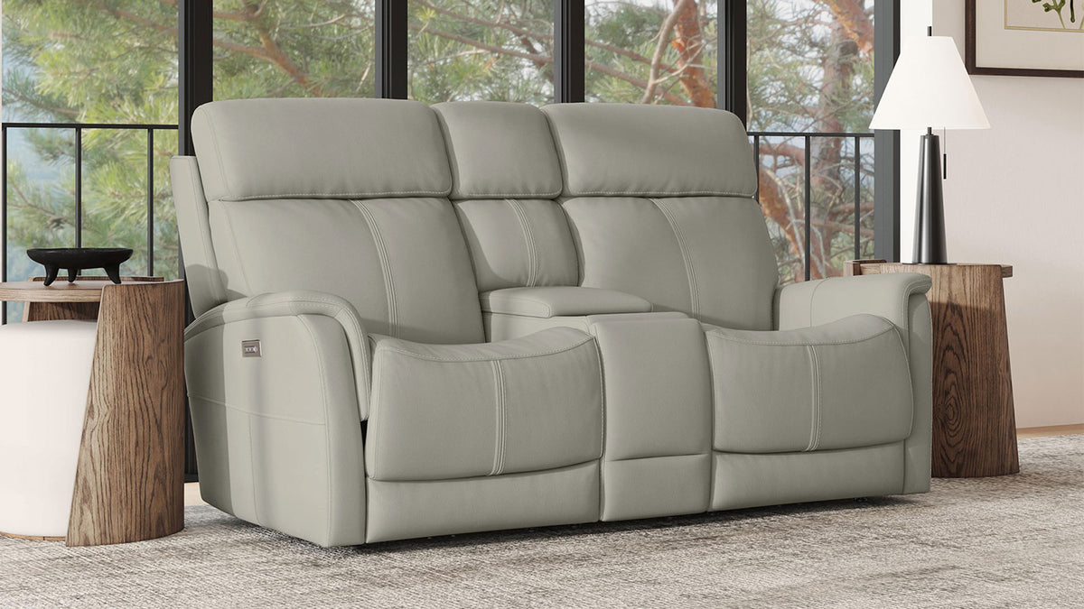 All Day Dove Power Reclining Loveseat