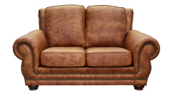 Carnegie Fawn Leather Loveseat