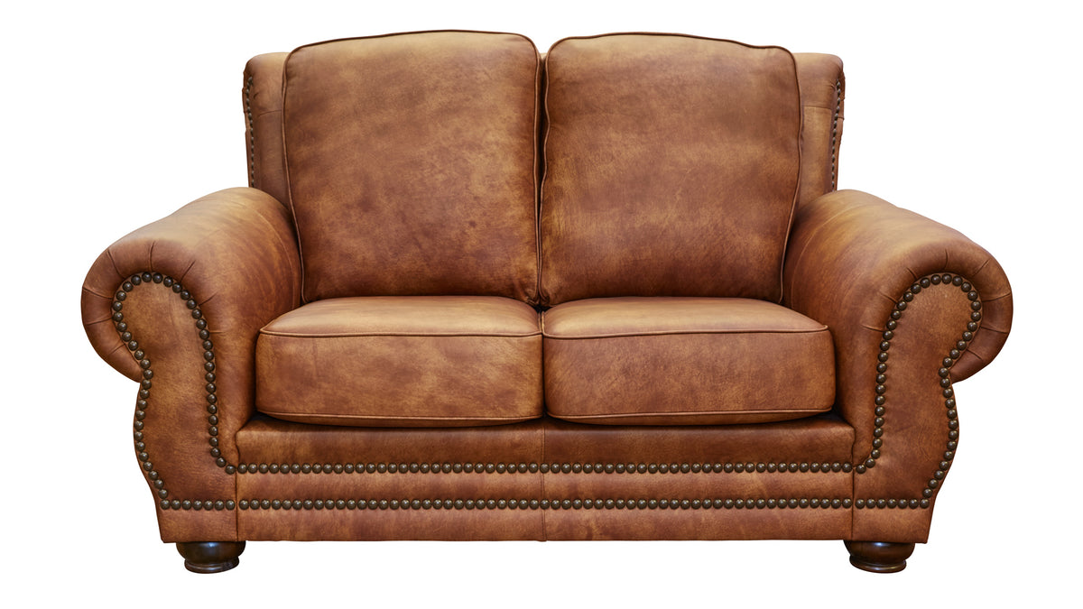 Carnegie Fawn Leather Loveseat