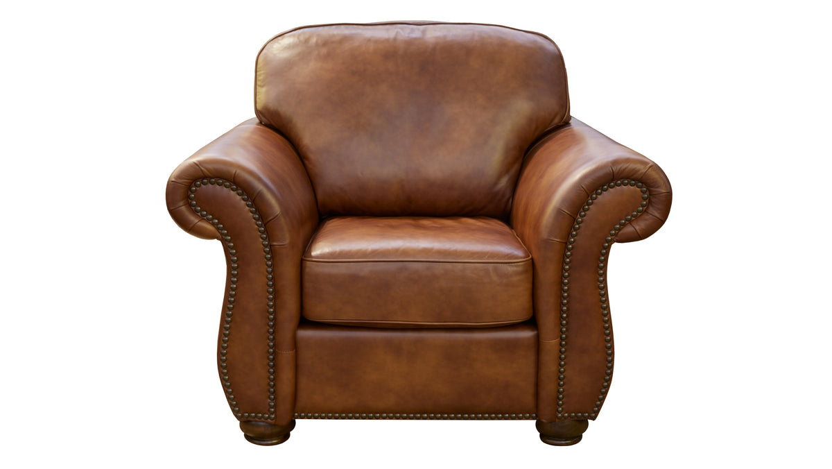 4 Pc Navasota Molasses Leather Living Room Set (Sofa, Loveseat, Chair, & Ottoman)