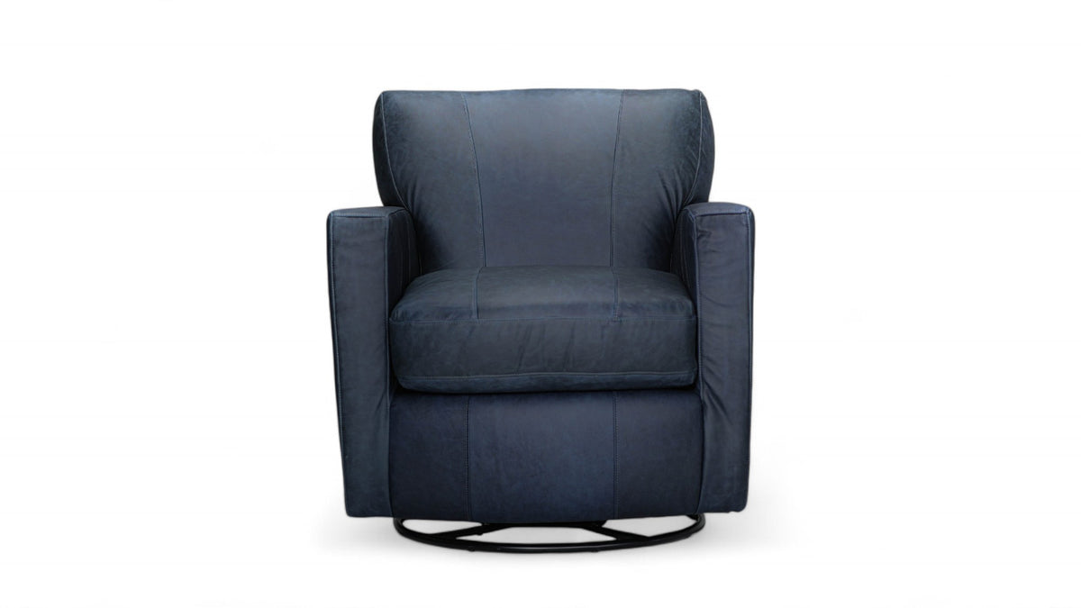 Carolyn Deep Steel Blue Swivel Chair