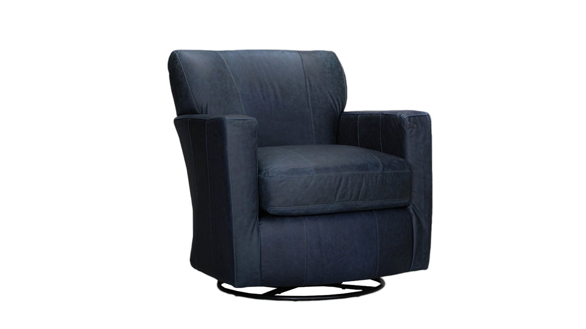 Carolyn Deep Steel Blue Swivel Chair