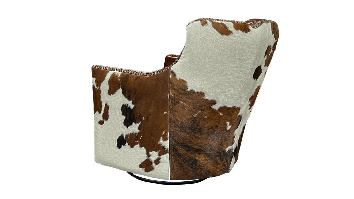Wrangler 100% Leather & Hair on Hide Swivel Chair