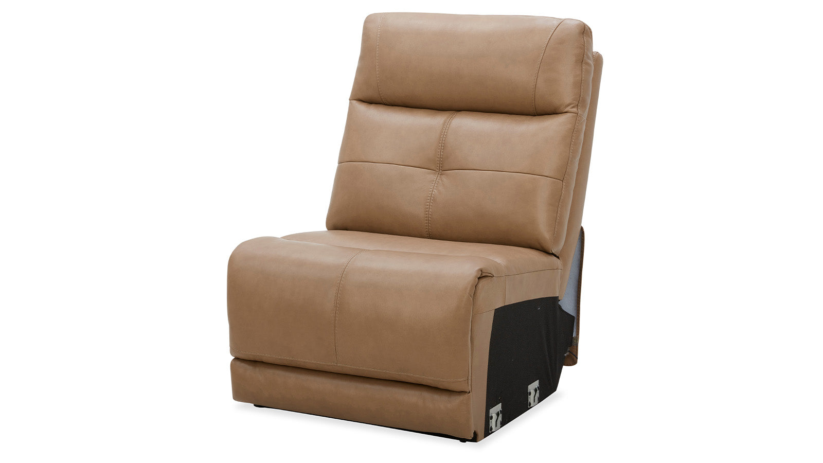 MACK'S HEART TAN LEATHER ARMLESS CHAIR | MACKDULAR SECTIONAL PIECE