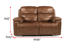 Secretariat 3pc P2 Brown Leather Power Reclining Set without Console