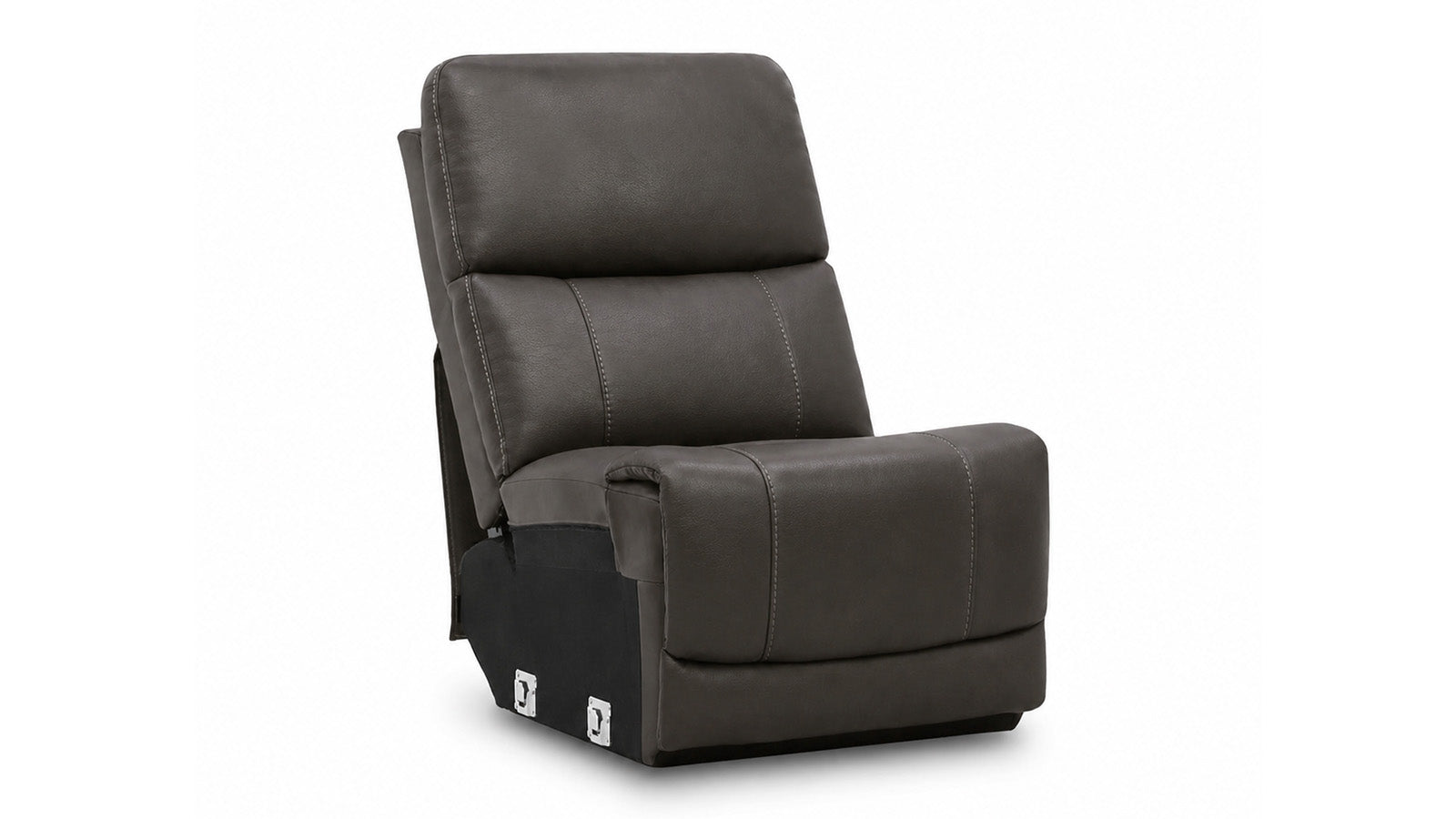 Sillón reclinable gris sobre fondo blanco
