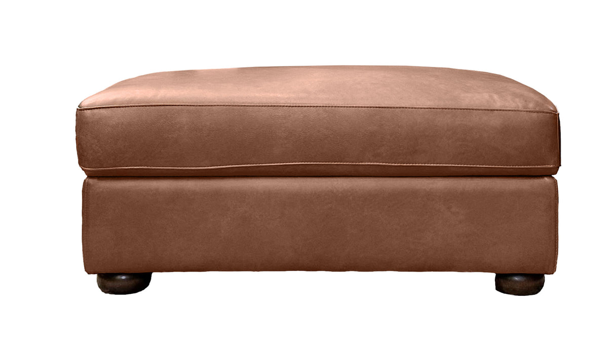 Bourbon Leather Ottoman
