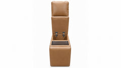 MACK'S HEART TAN LEATHER CENTER CONSOLE | MACKDULAR SECTIONAL PIECE