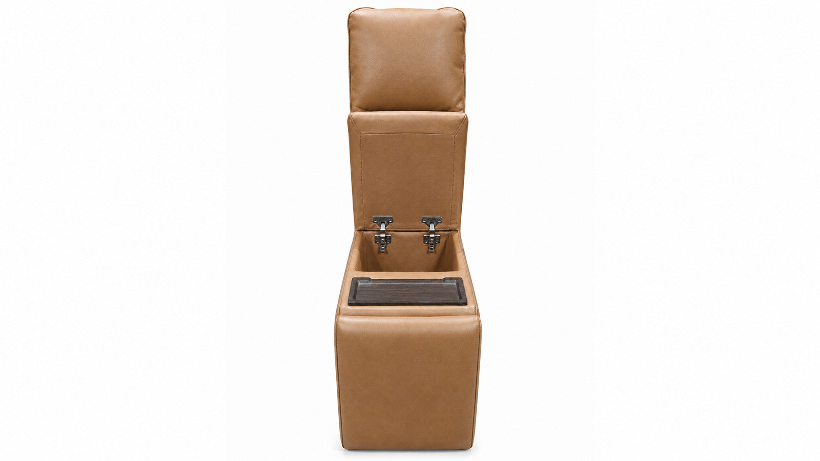 MACK'S HEART TAN LEATHER CENTER CONSOLE | MACKDULAR SECTIONAL PIECE