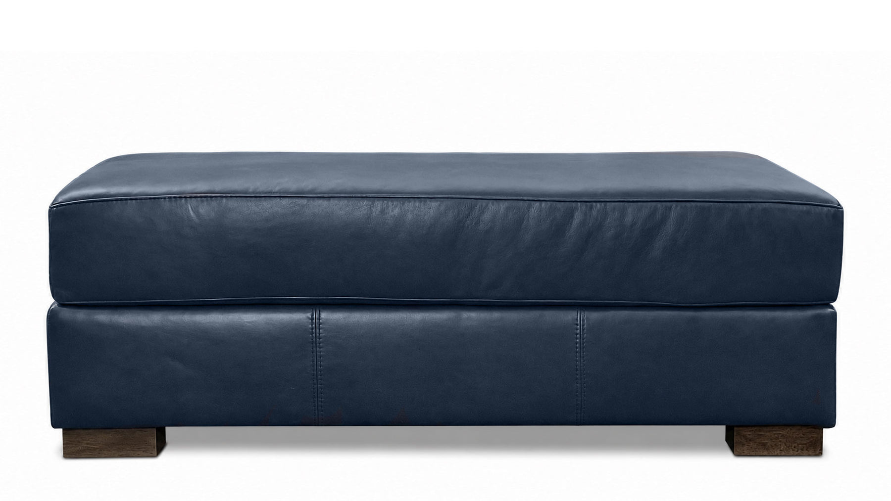 Revelation Oceanic Blue Top Grain Leather Ottoman