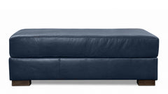 Revelation Oceanic Blue Top Grain Leather Ottoman