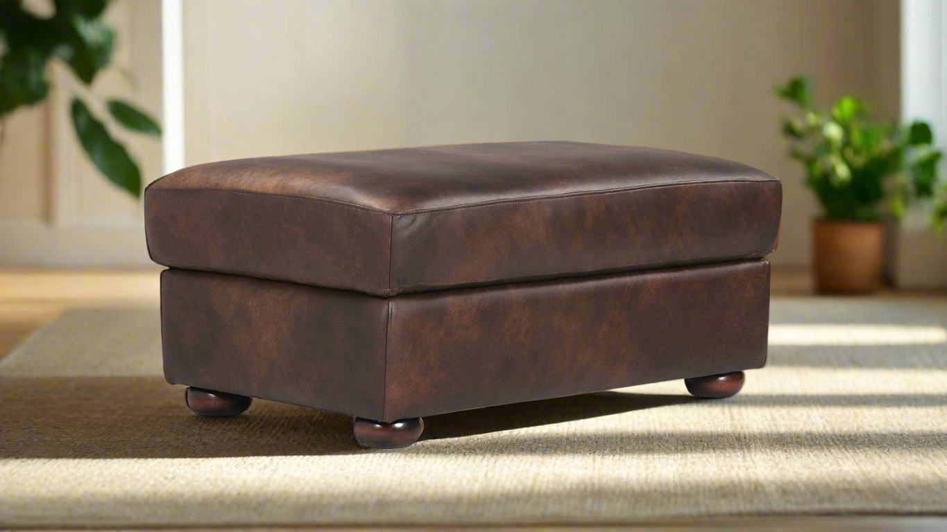 Titan Storage Ottoman 100% Leather