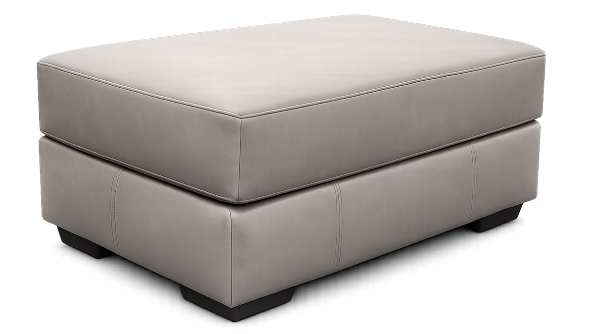 Smoke Top Grain Performance Leather Ottoman by Mayo | Made in USA  | Gallery Furniture