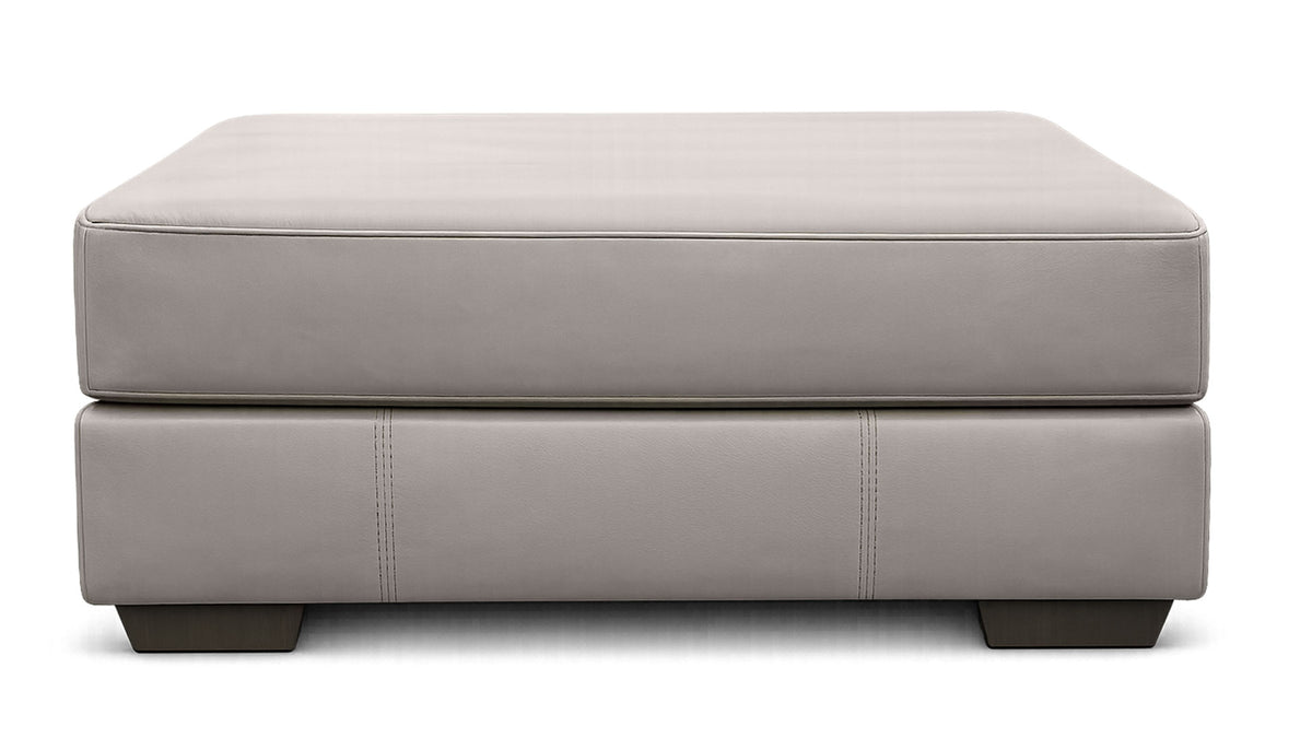 Smoke Top Grain Performance Leather Ottoman by Mayo | Made in USA  | Gallery Furniture
