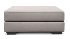 Smoke Top Grain Performance Leather Ottoman by Mayo | Made in USA  | Gallery Furniture