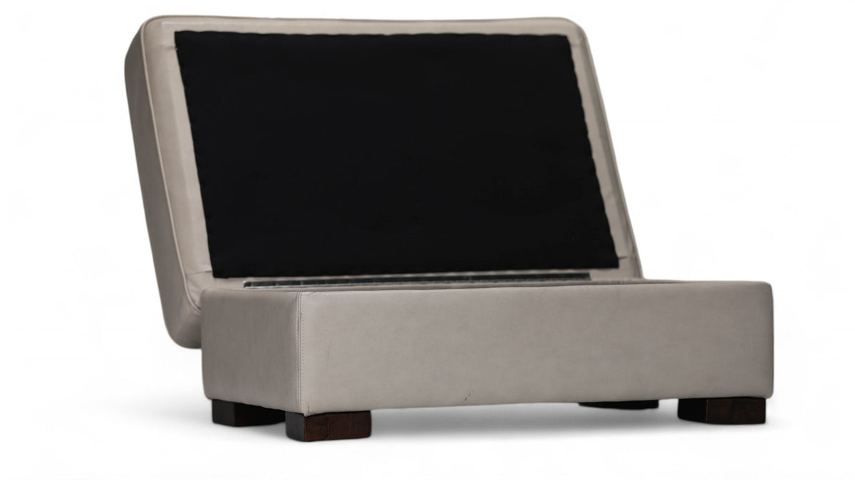 Otomano con almacenamiento de piel Pumice Texas