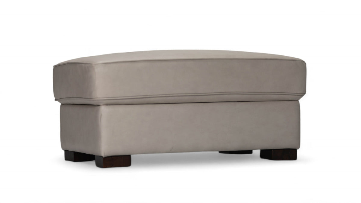 Otomano con almacenamiento de piel Pumice Texas