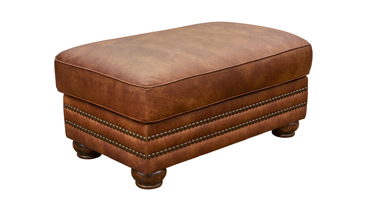 Carnegie Fawn Leather Storage Ottoman