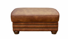 Carnegie Fawn Leather Storage Ottoman