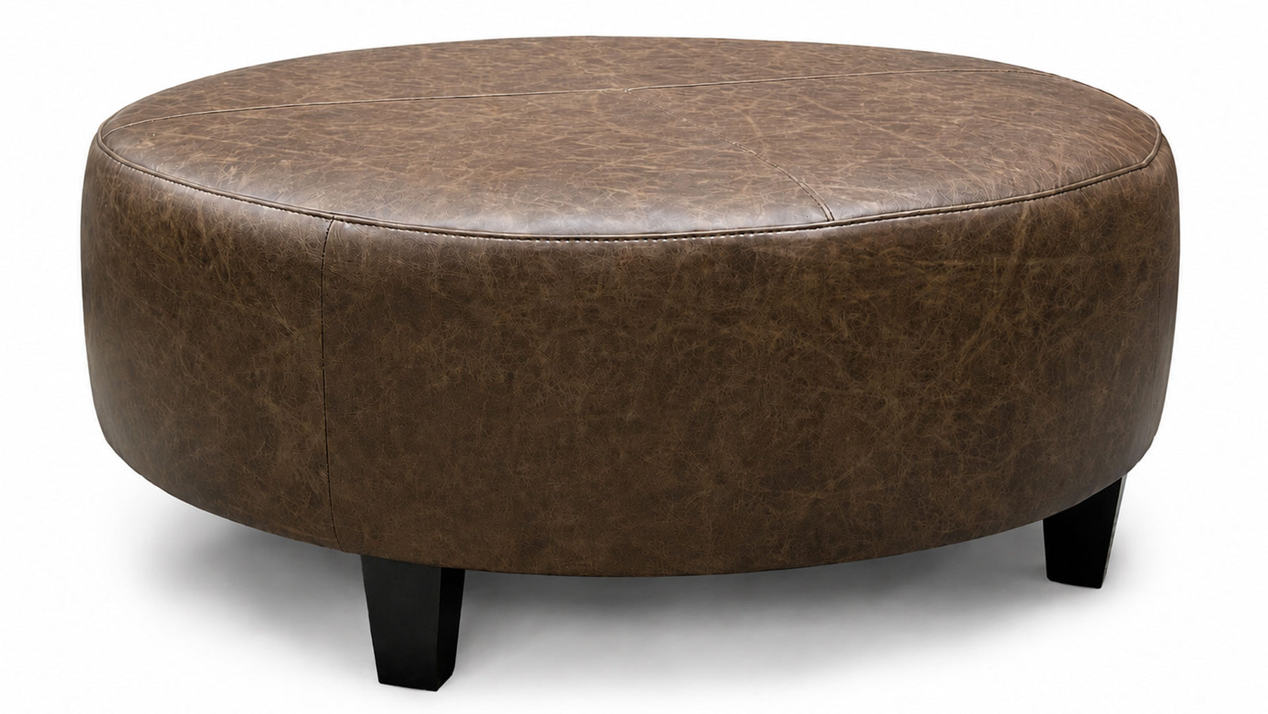Large Round Leather Ottoman by Jonathan Louis | Made in USA | Gallery Furniture