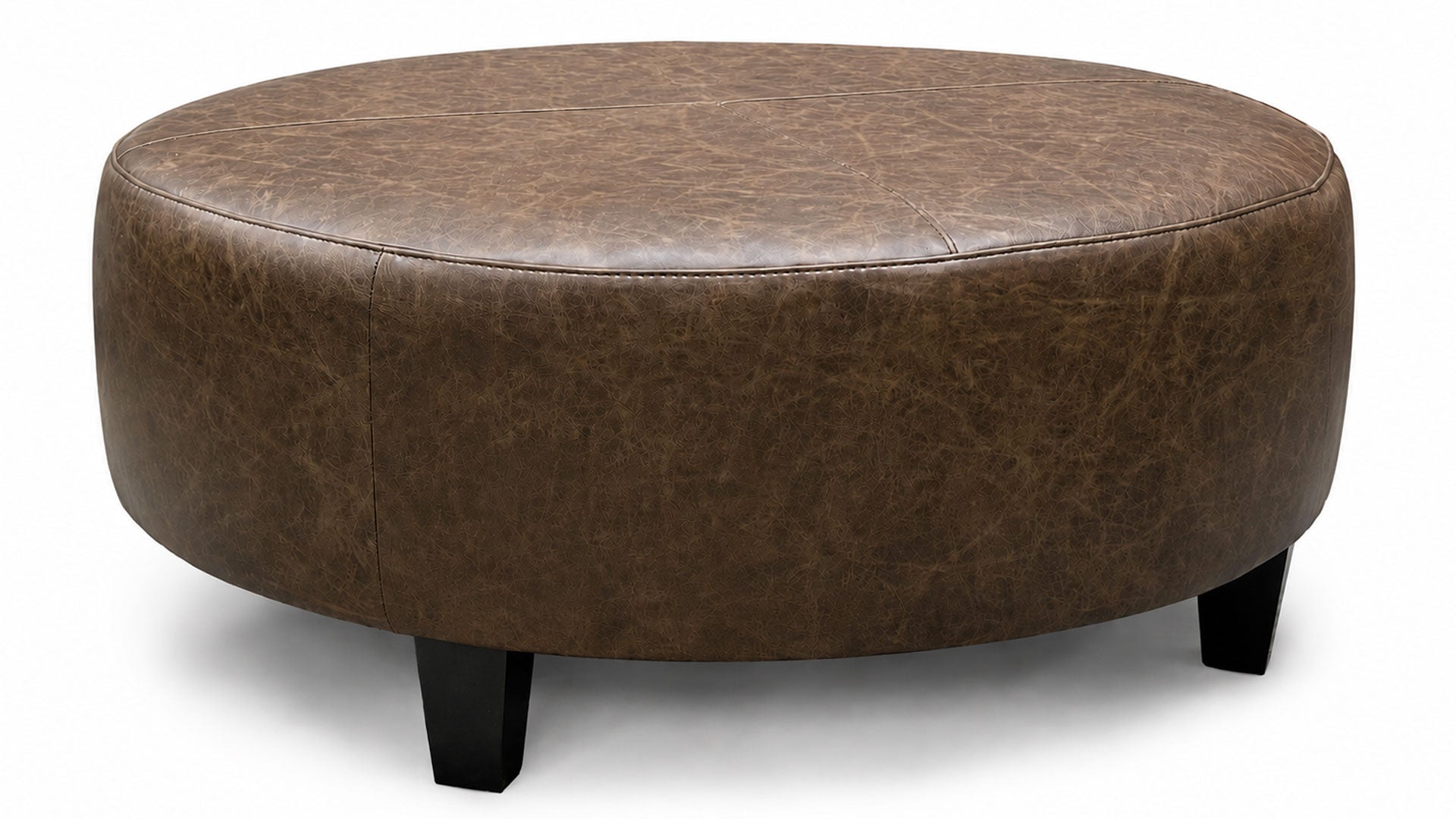 Large Round Leather Ottoman by Jonathan Louis | Made in USA | Gallery Furniture