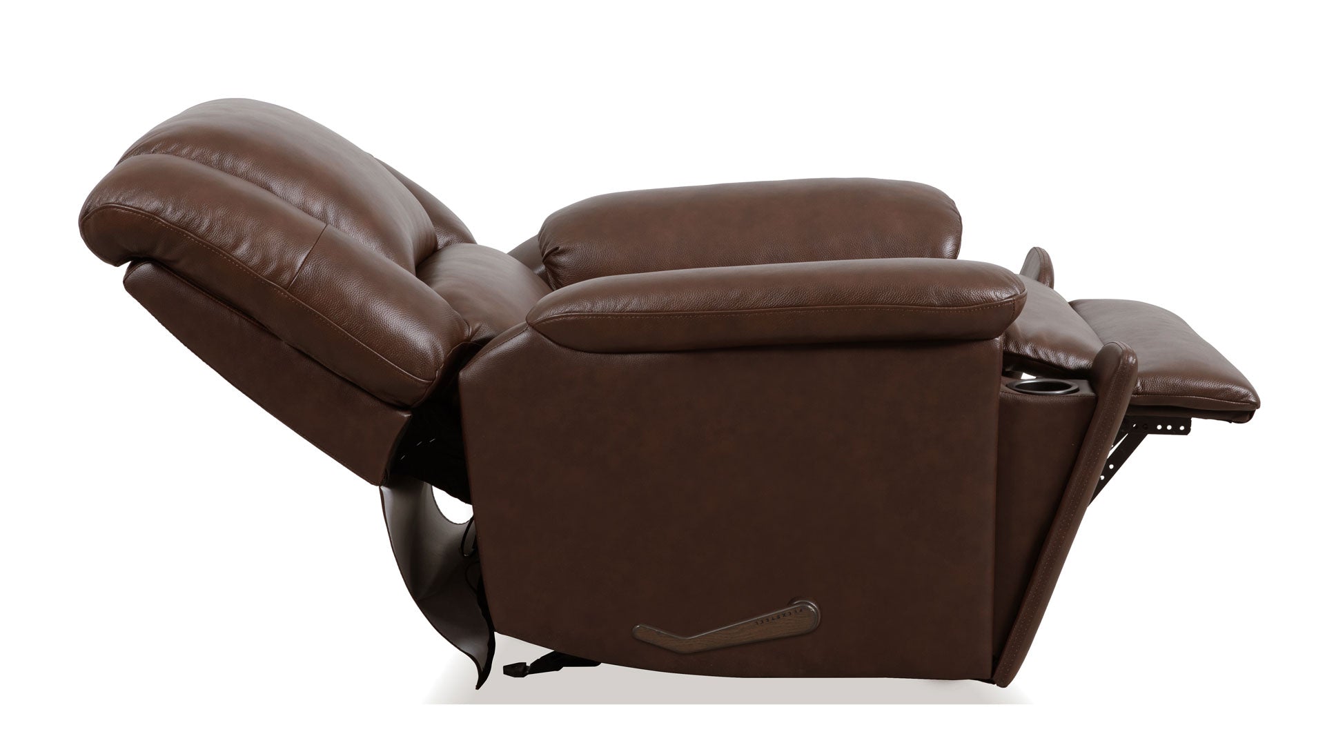 New Perfect Match Plush Tavern Brown Leather Manual Rocker Recliner