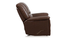 New Perfect Match Plush Tavern Brown Leather Manual Rocker Recliner