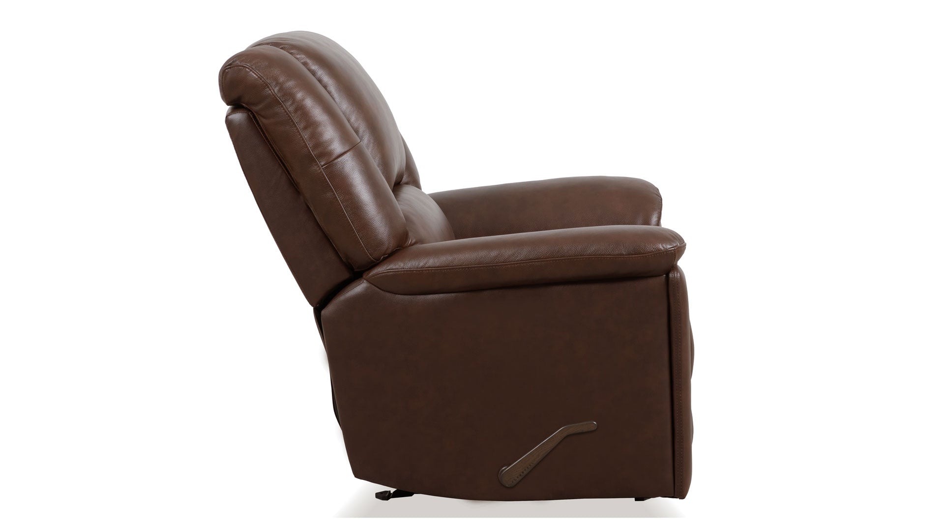 New Perfect Match Plush Tavern Brown Leather Manual Rocker Recliner