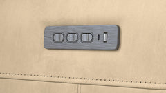Odessa Tan Leather Power Reclining Sofa With Power Headrest