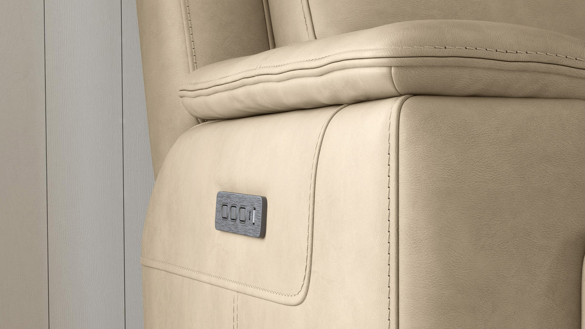 Odessa Tan Leather Power Reclining Sofa With Power Headrest