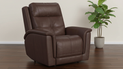 Cloud Nine Stitch Brown Leather Zero Gravity Power Recliner – Upholstered Living Room Chair | Gallery Furniture