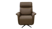 MacZen Haven Deep Brown Swivel Leather Power Recliner by Flexsteel | Gallery Furniture